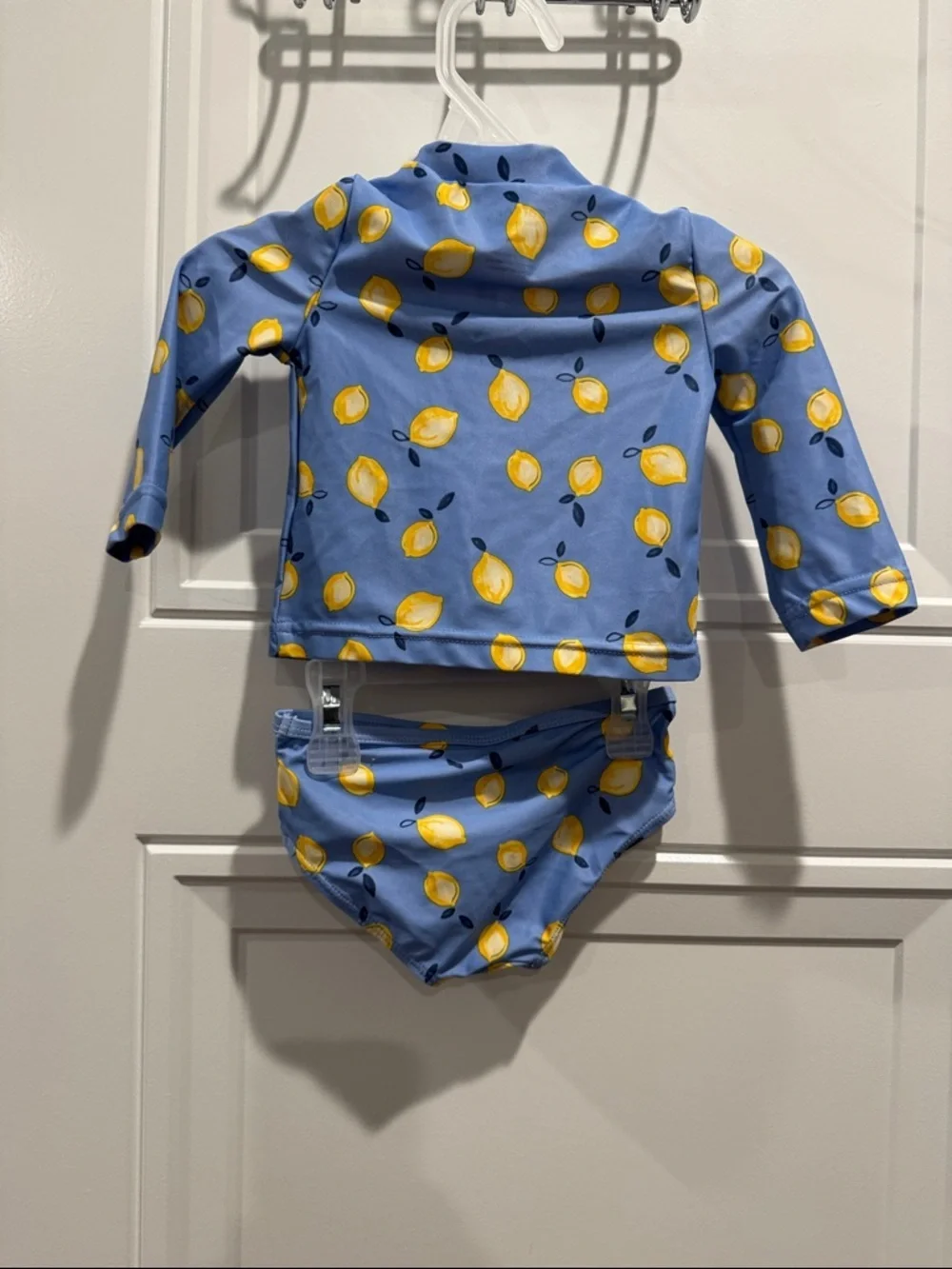Carter's Light Blue Long-Sleeve Rashguard Set with Yellow Lemon Print NWOT